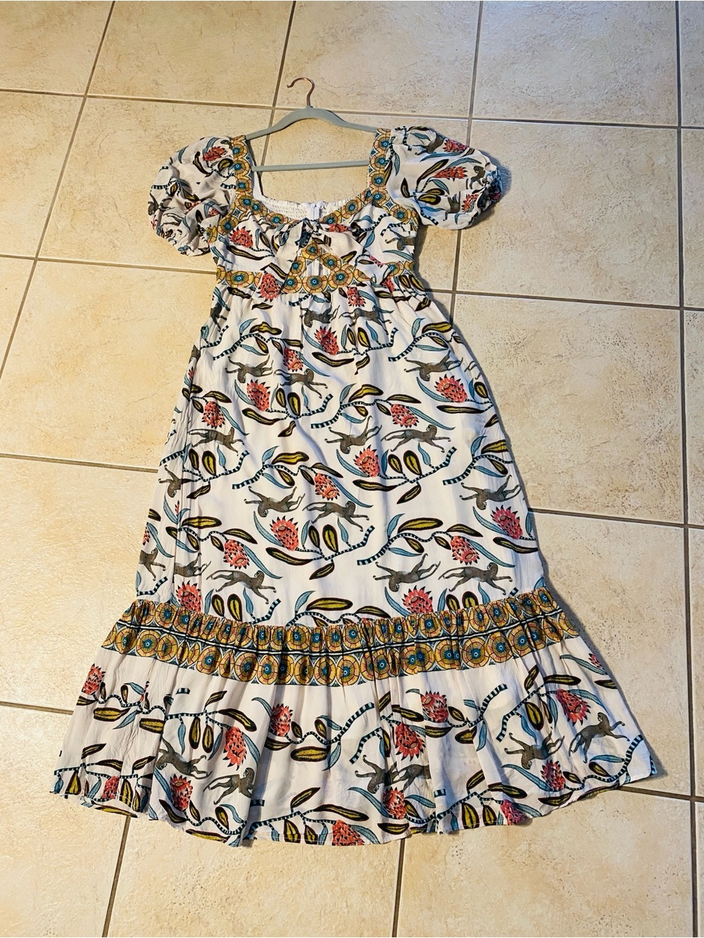Caballero Resort Wear Dress With Pockets and Cutout and Smocking Detail